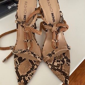 Fashion Nova Snake Print Heels